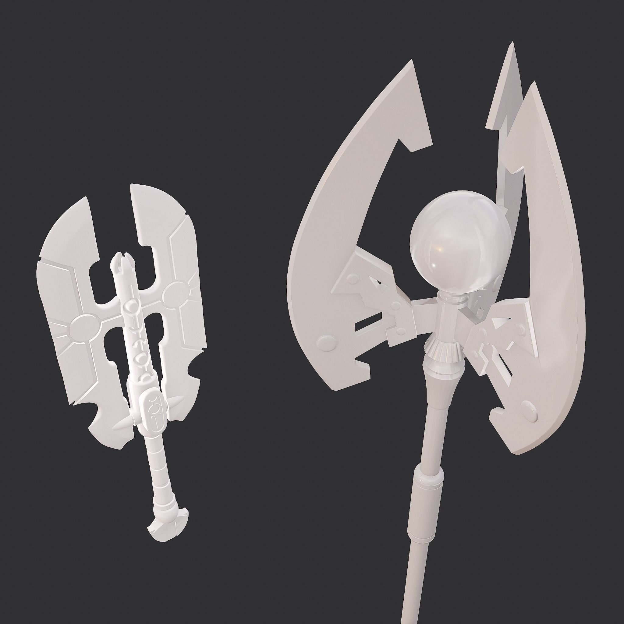 Battle Orb Axe and Blade Two 3D Print Weapons Pack 3D Model Collection_72