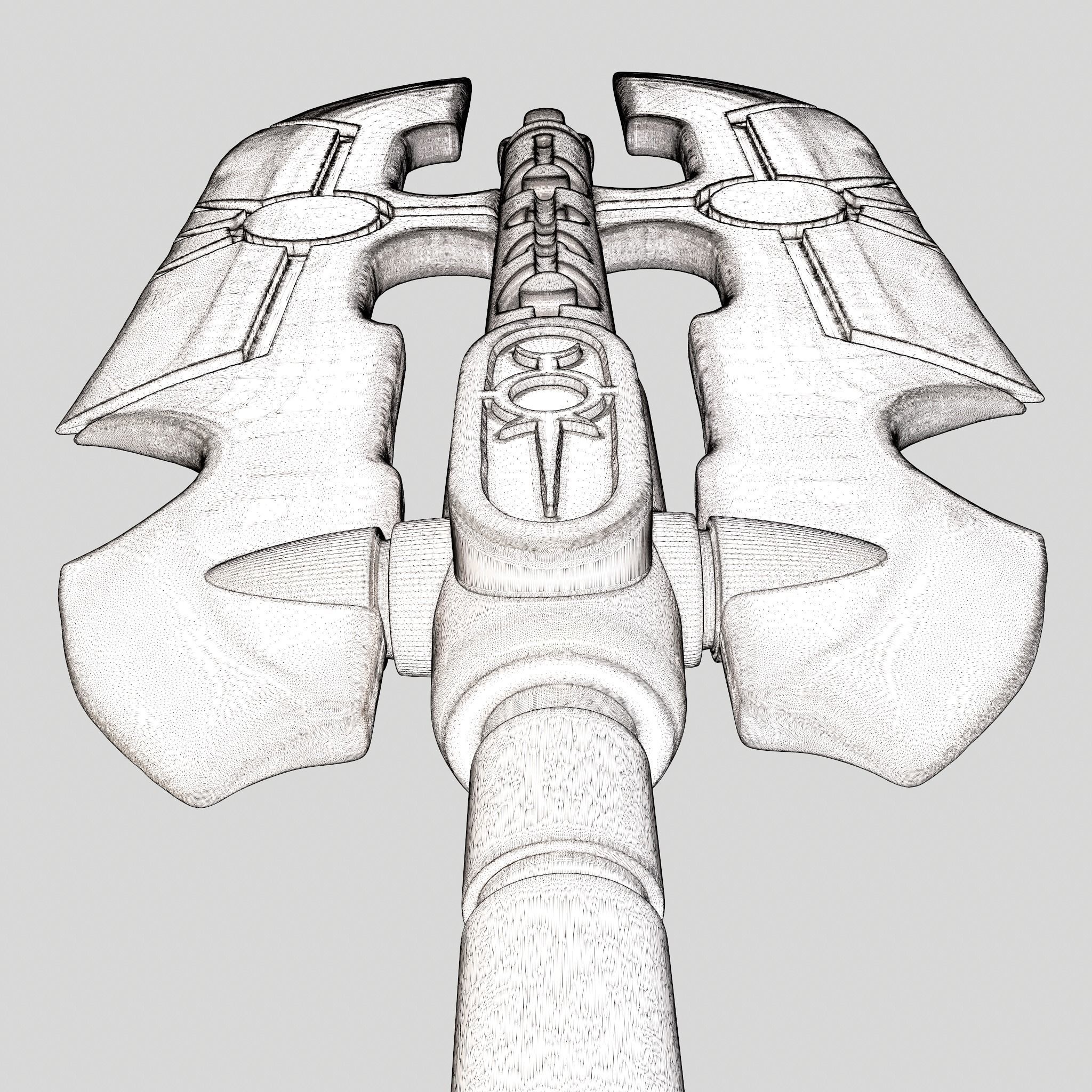 Battle Orb Axe and Blade Two 3D Print Weapons Pack 3D Model Collection_66