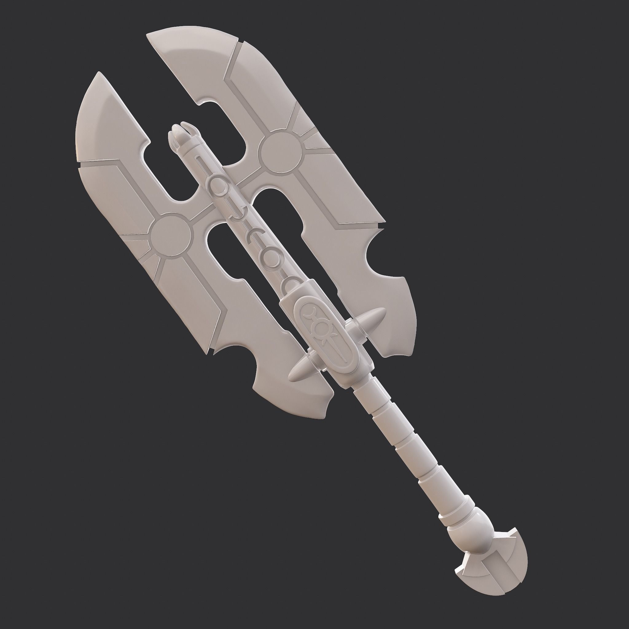 Battle Orb Axe and Blade Two 3D Print Weapons Pack 3D Model Collection_35