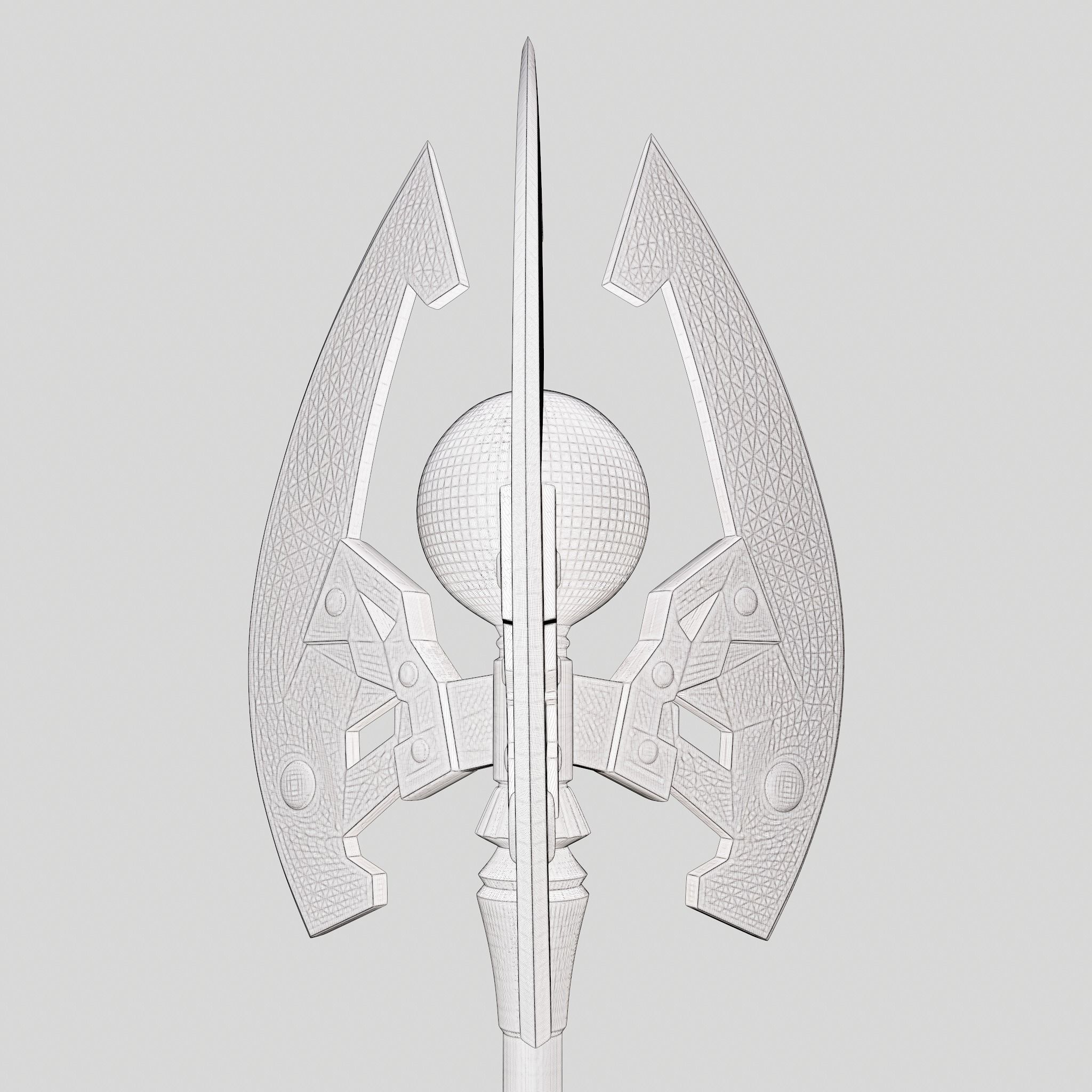 Battle Orb Axe and Blade Two 3D Print Weapons Pack 3D Model Collection_59