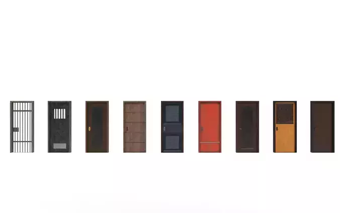 Doors pack - 9 models 3D model