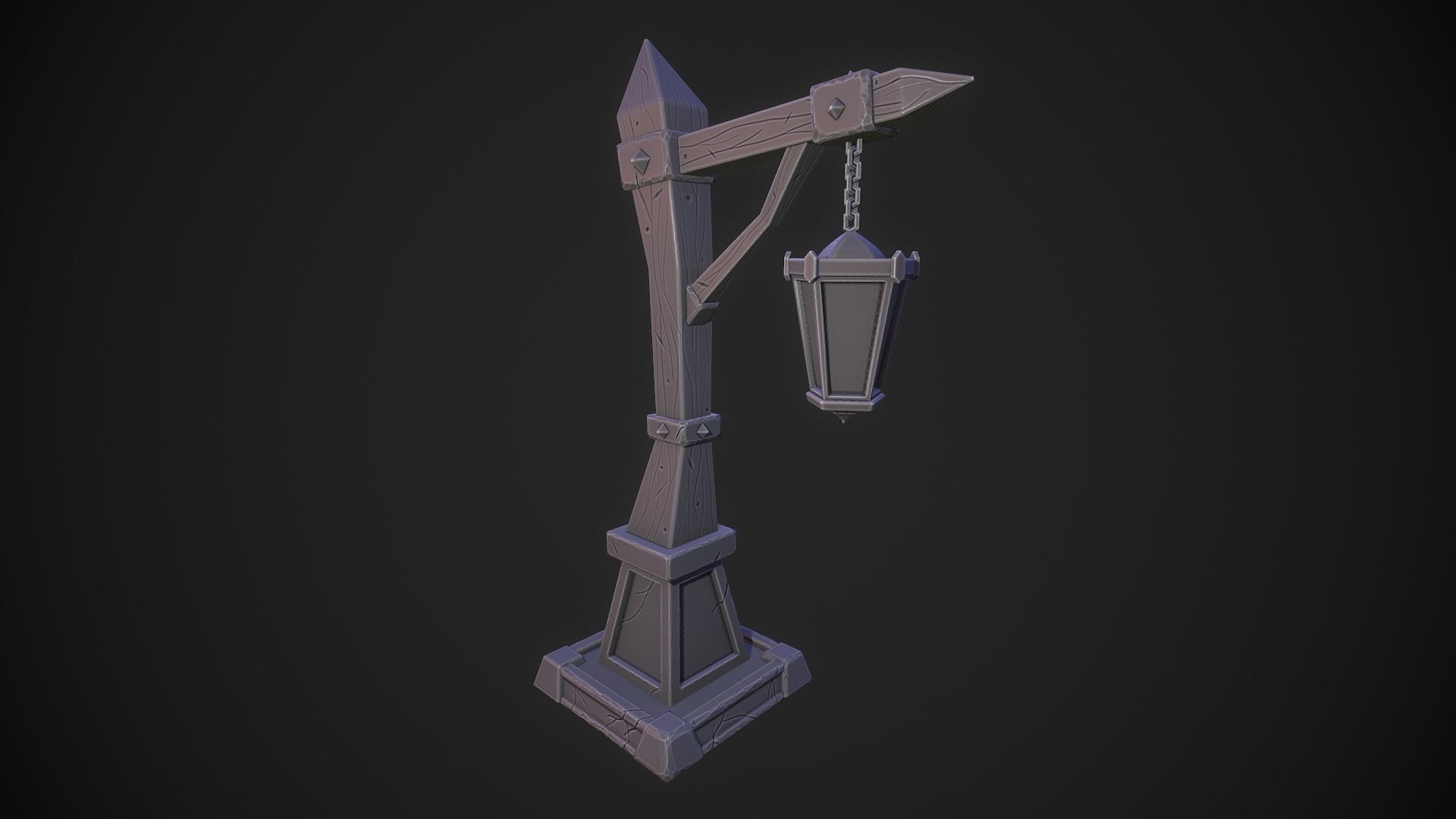 Stylized Streetlamp Low-poly 3D model_1
