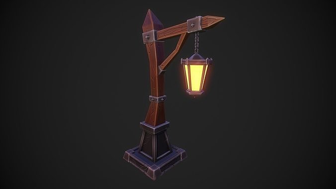 Stylized Streetlamp Low-poly 3D model