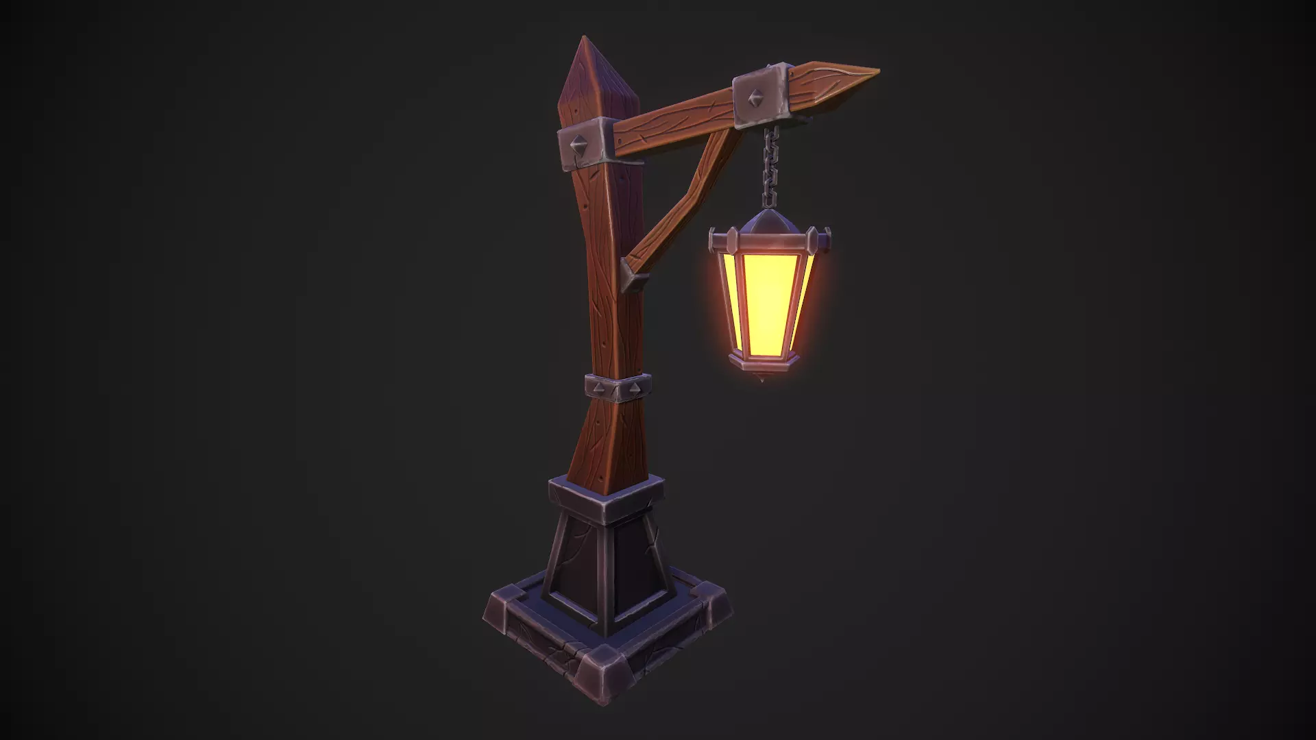 Stylized Streetlamp Low-poly 3D model_0