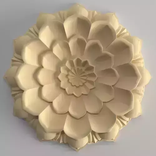 Decorative rosette with architectural carving 3D model