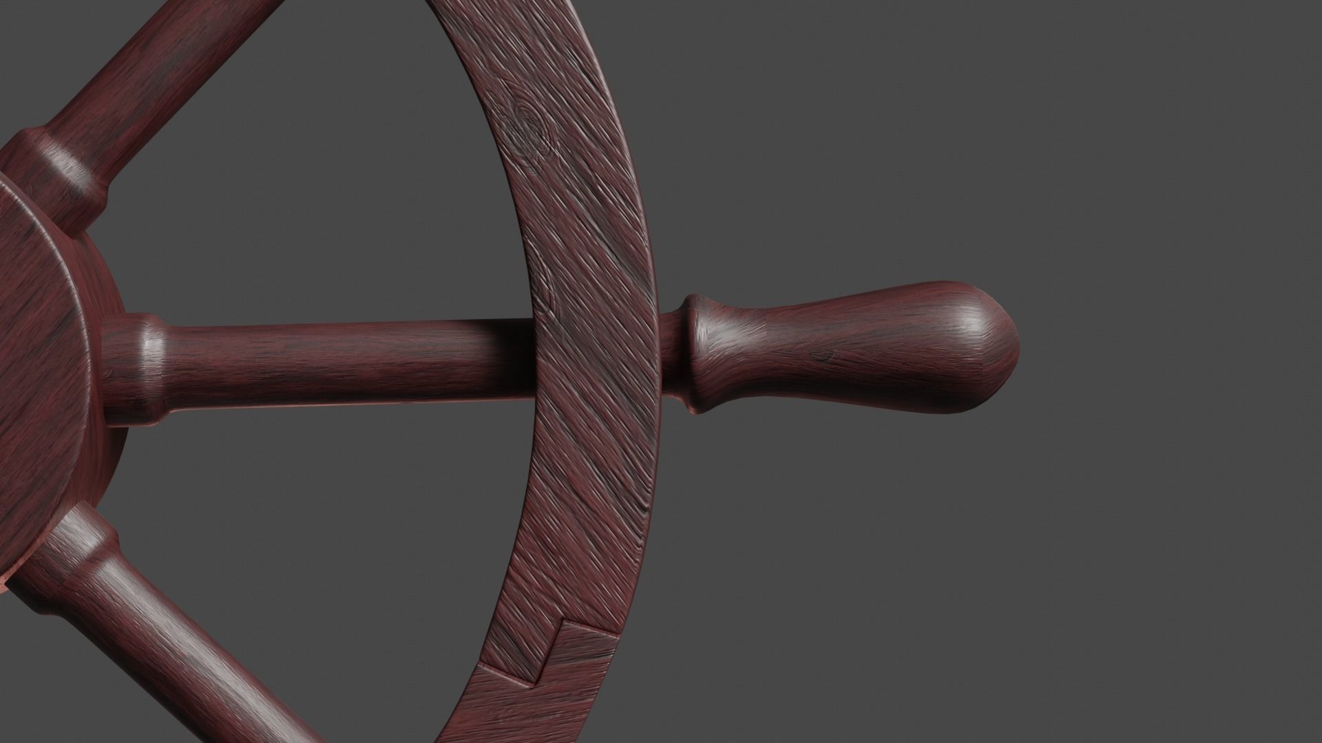 Wooden helm 3D model_2