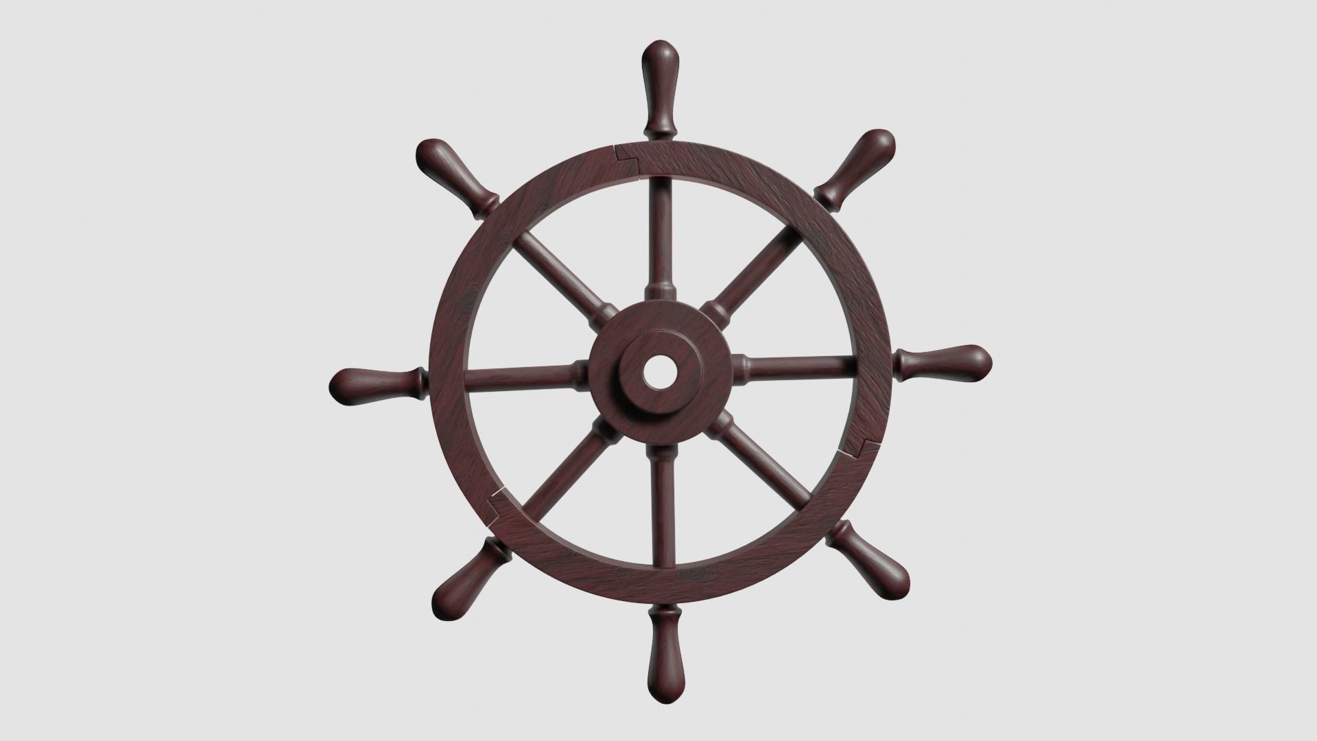 Wooden helm 3D model_1