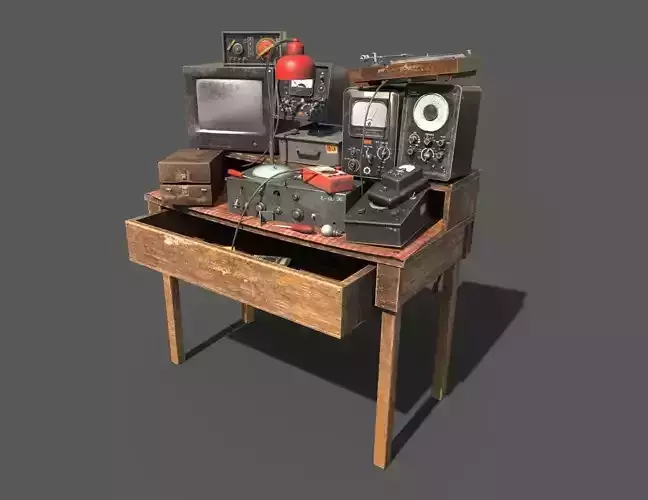 Workbench with Devices 3D model