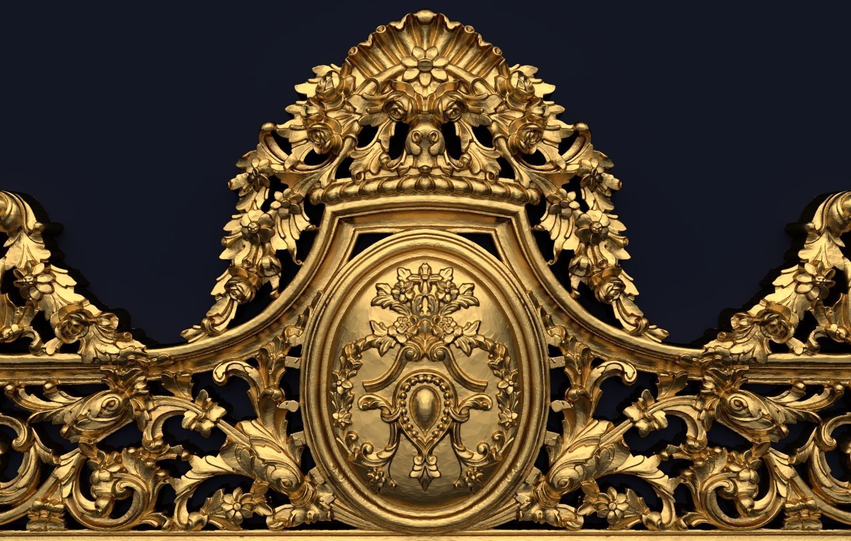 Classic Carved Bed 3D model 08 3D model_1