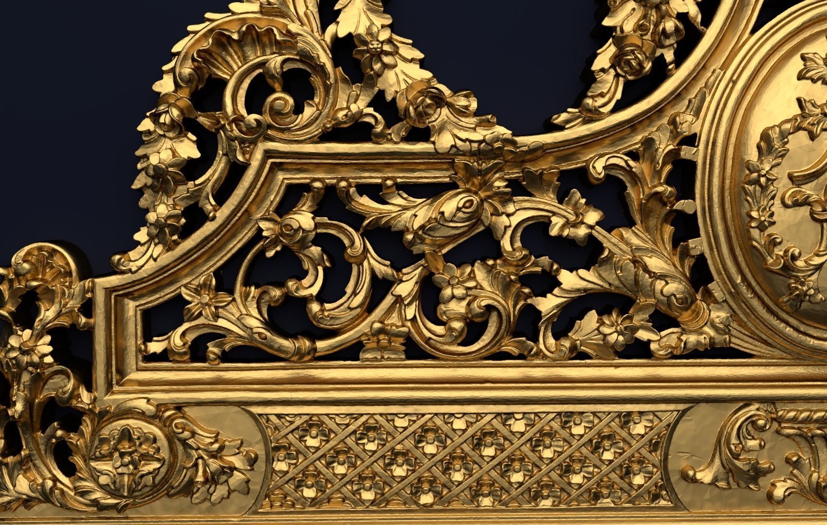 Classic Carved Bed 3D model 08 3D model_3