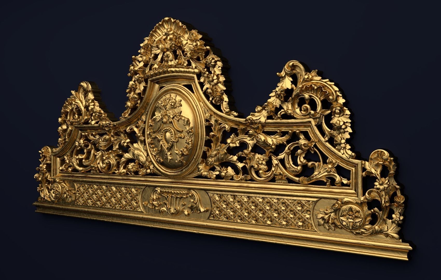 Classic Carved Bed 3D model 08 3D model_2