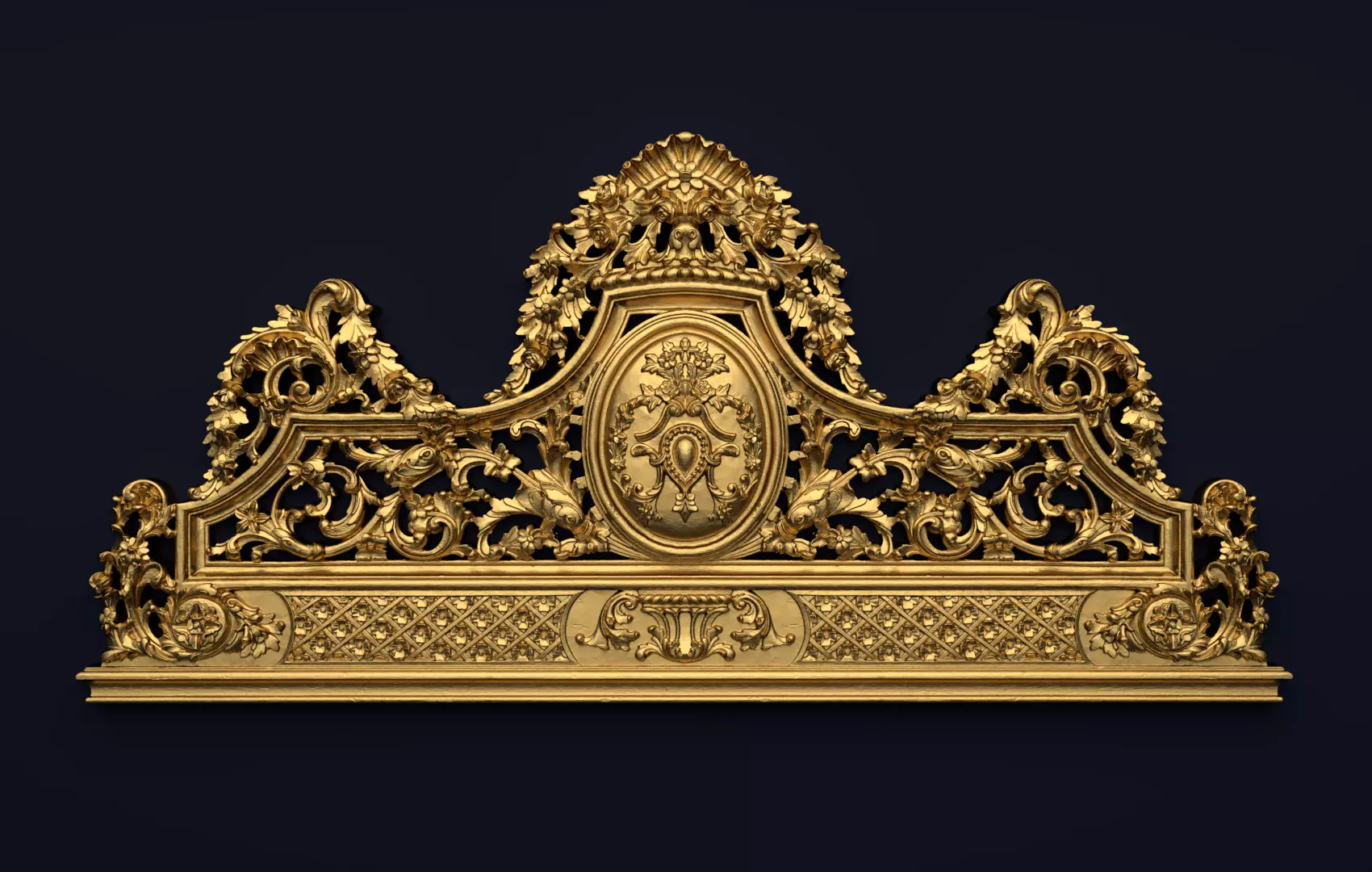 Classic Carved Bed 3D model 08 3D model_0