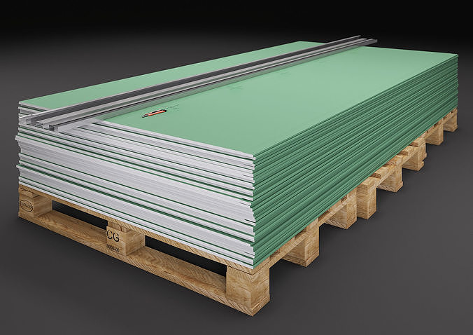 Drywall Sheets with iron profiles - building materials 3D model