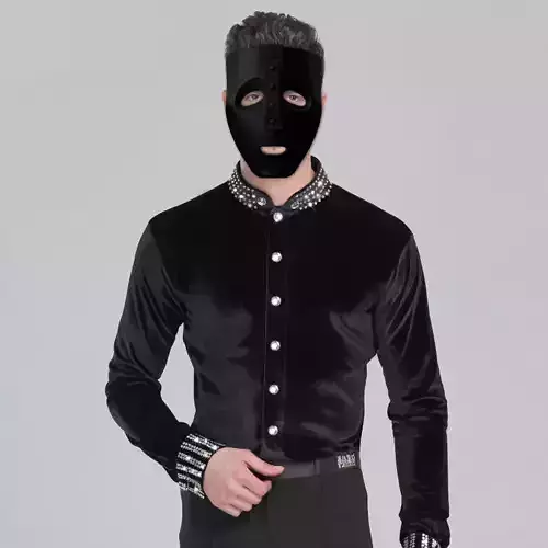 The Mask man wearing velvet shirt and 3D print model