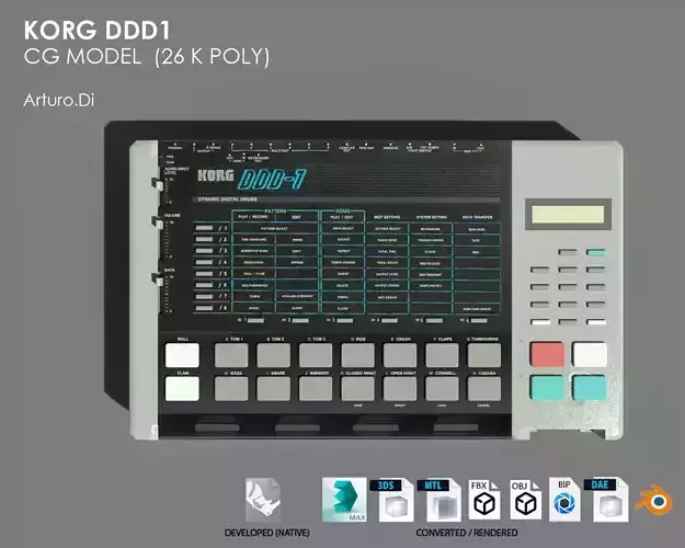 KORG DDD-1 Low-poly 3D model