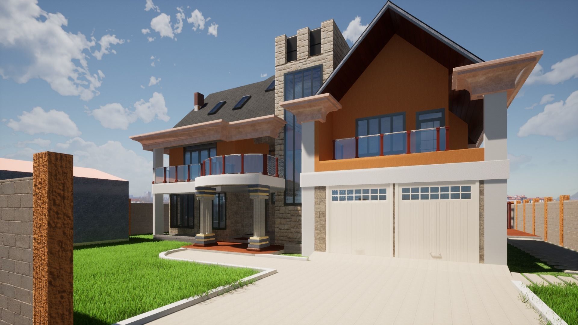 5 Bedroomed Villa Exterior and Interior 3D model_2