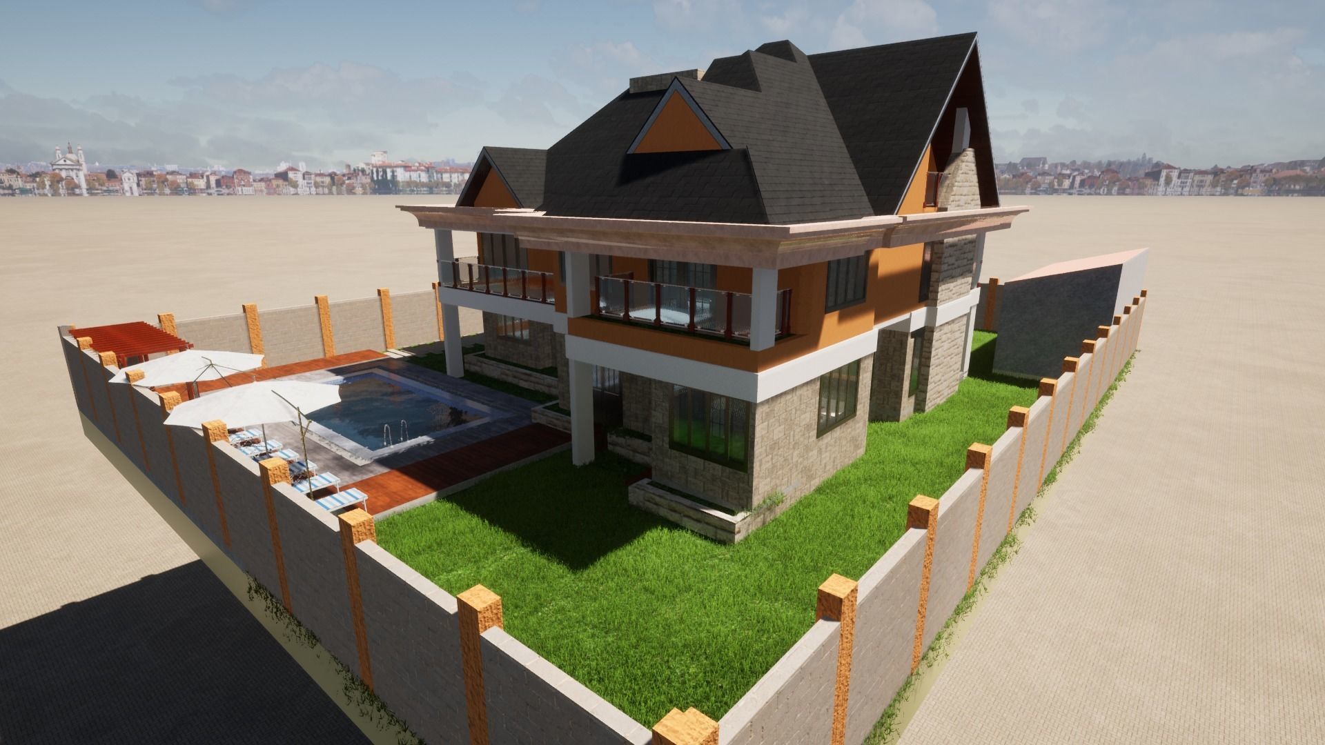 5 Bedroomed Villa Exterior and Interior 3D model_8