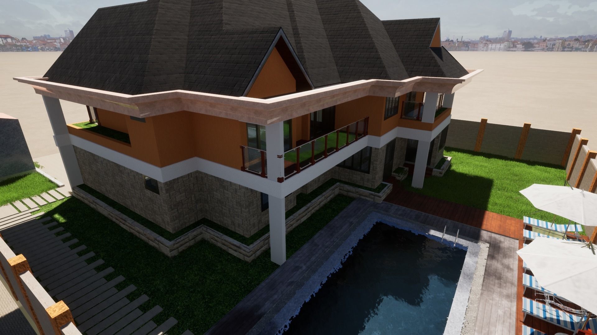 5 Bedroomed Villa Exterior and Interior 3D model_11