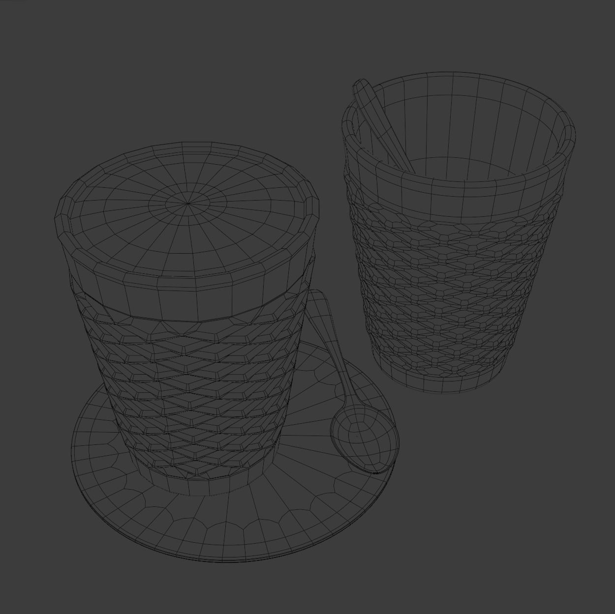 Cafe Latte Cup 3D model_4