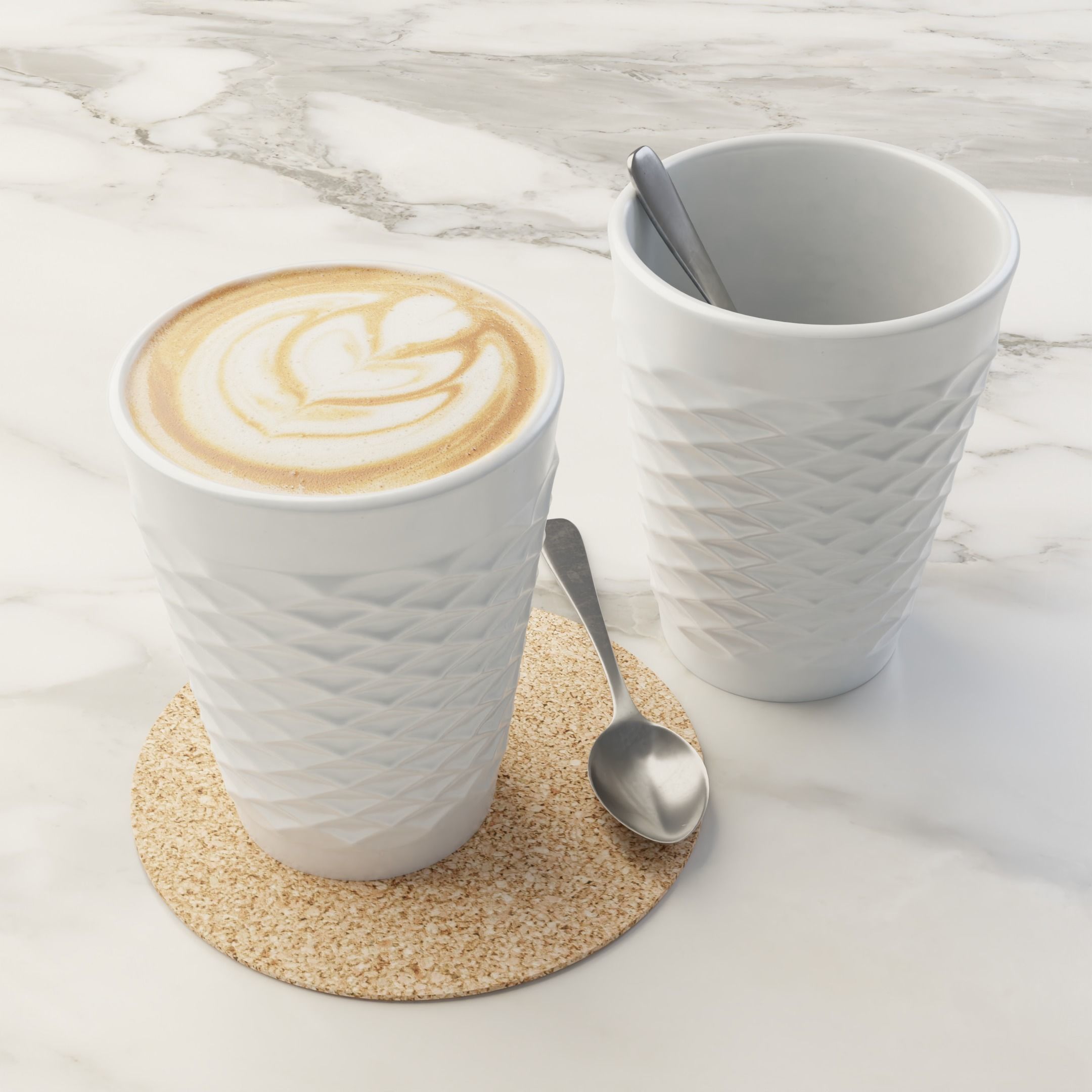 Cafe Latte Cup 3D model_2