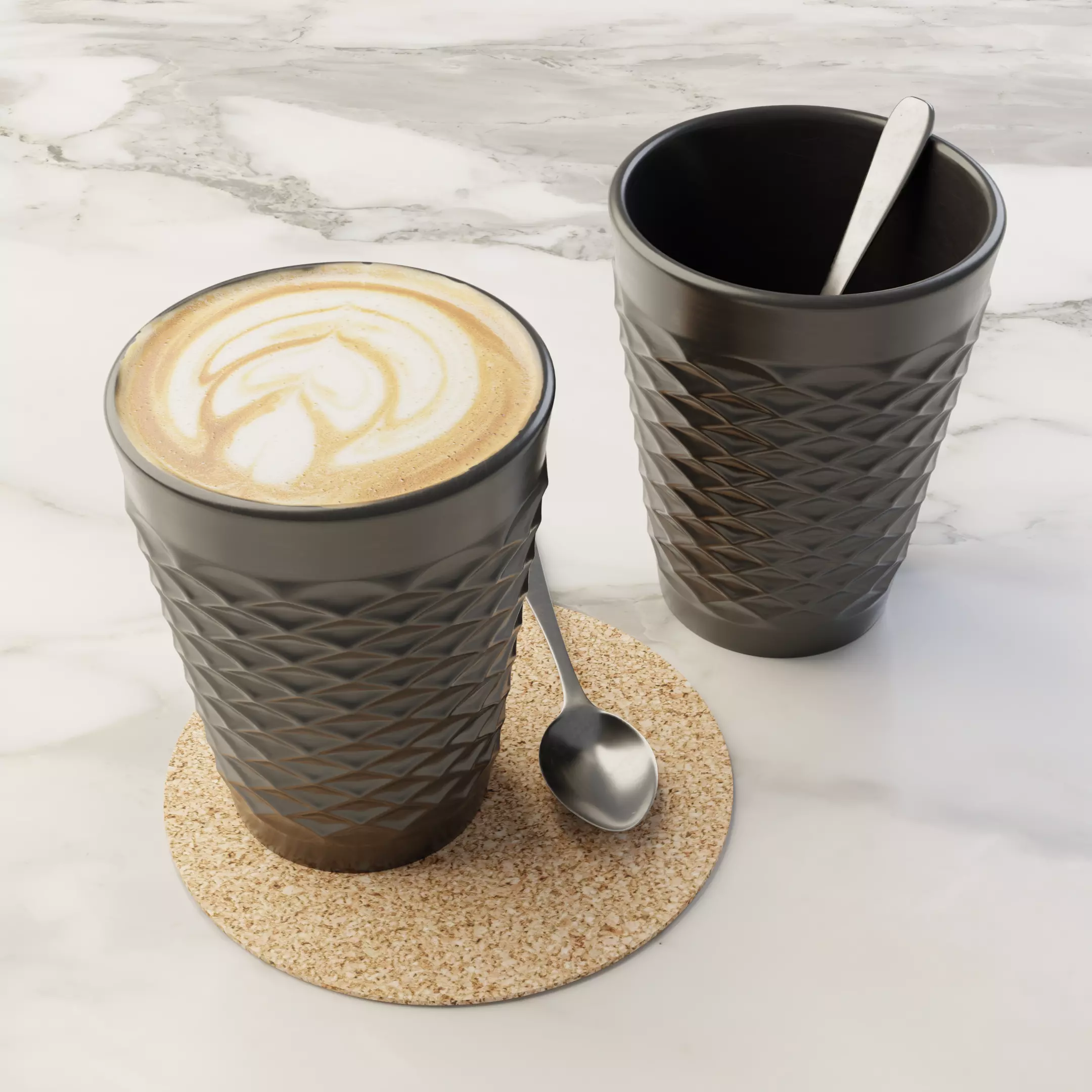 Cafe Latte Cup 3D model_0