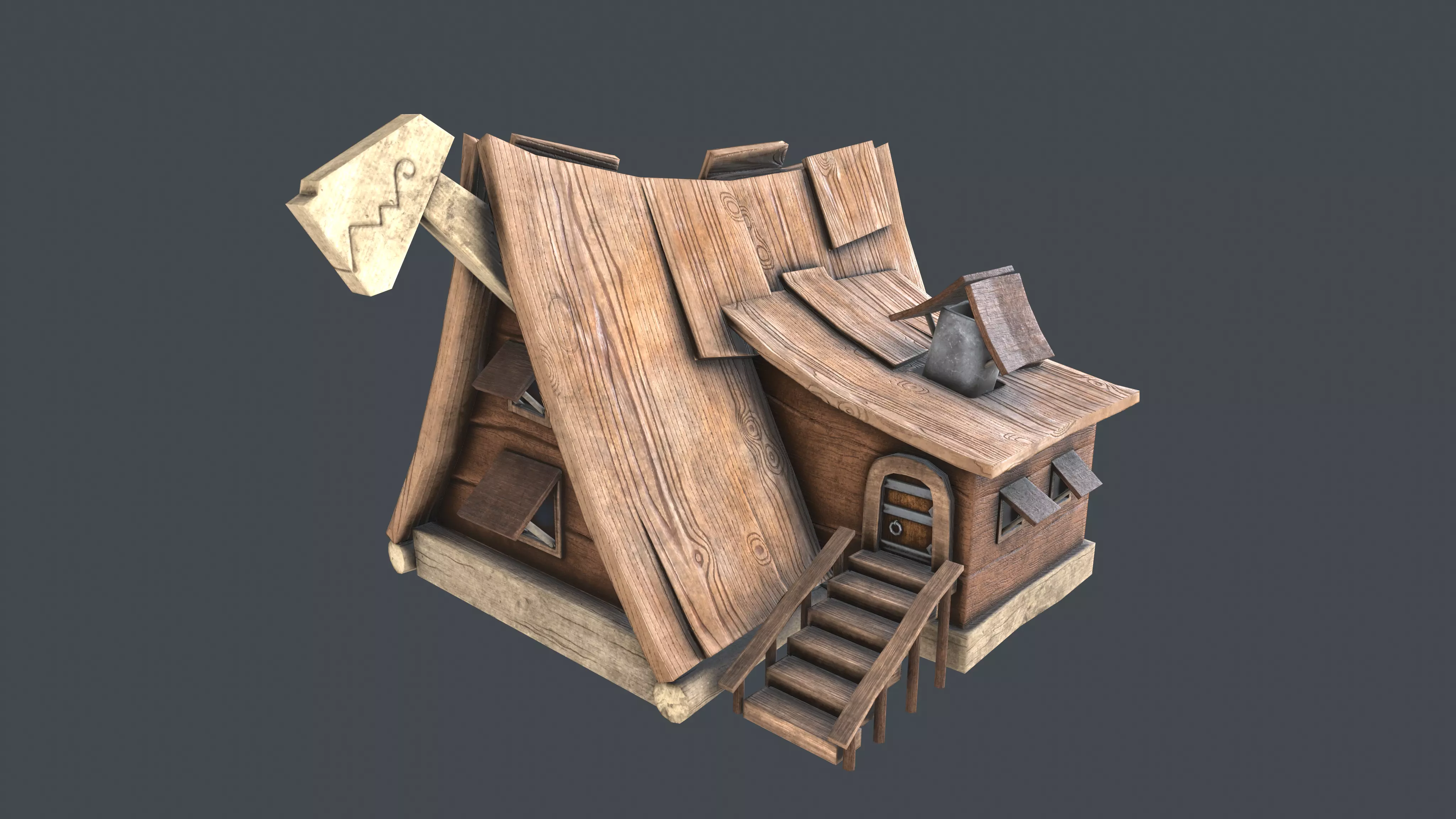 Viking House 3D model_0