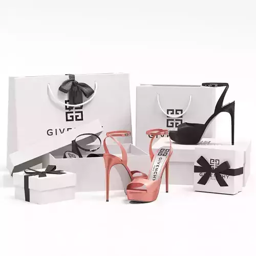 Givenchy Satin Platform Sandals with Gift Packaging