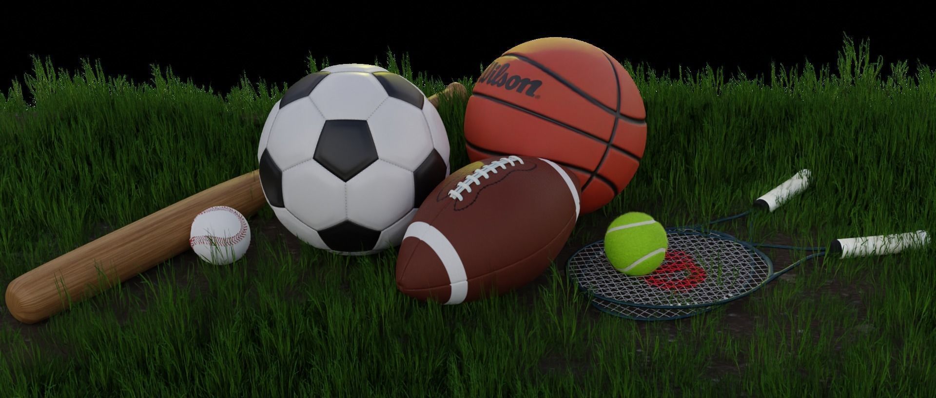Soccer Ball with  and without Stitching Low-poly 3D model_1