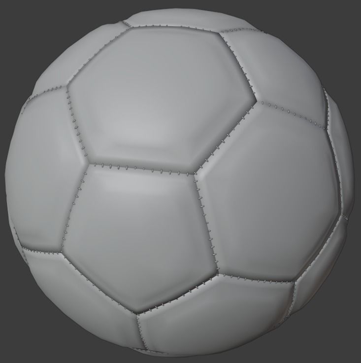 Soccer Ball with  and without Stitching Low-poly 3D model_4