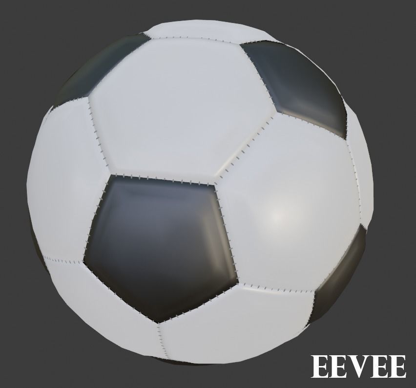 Soccer Ball with  and without Stitching Low-poly 3D model_2