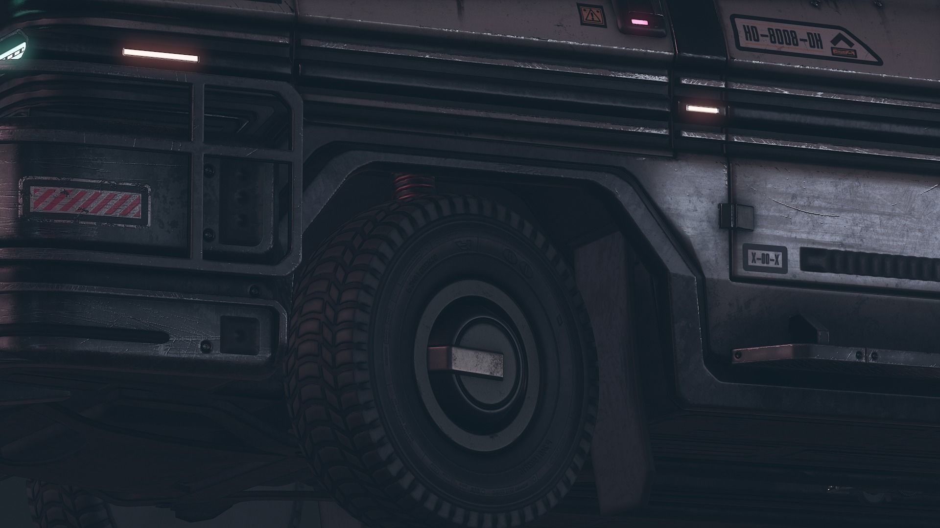 Cyberpunk Riot Van Low-poly 3D model_13