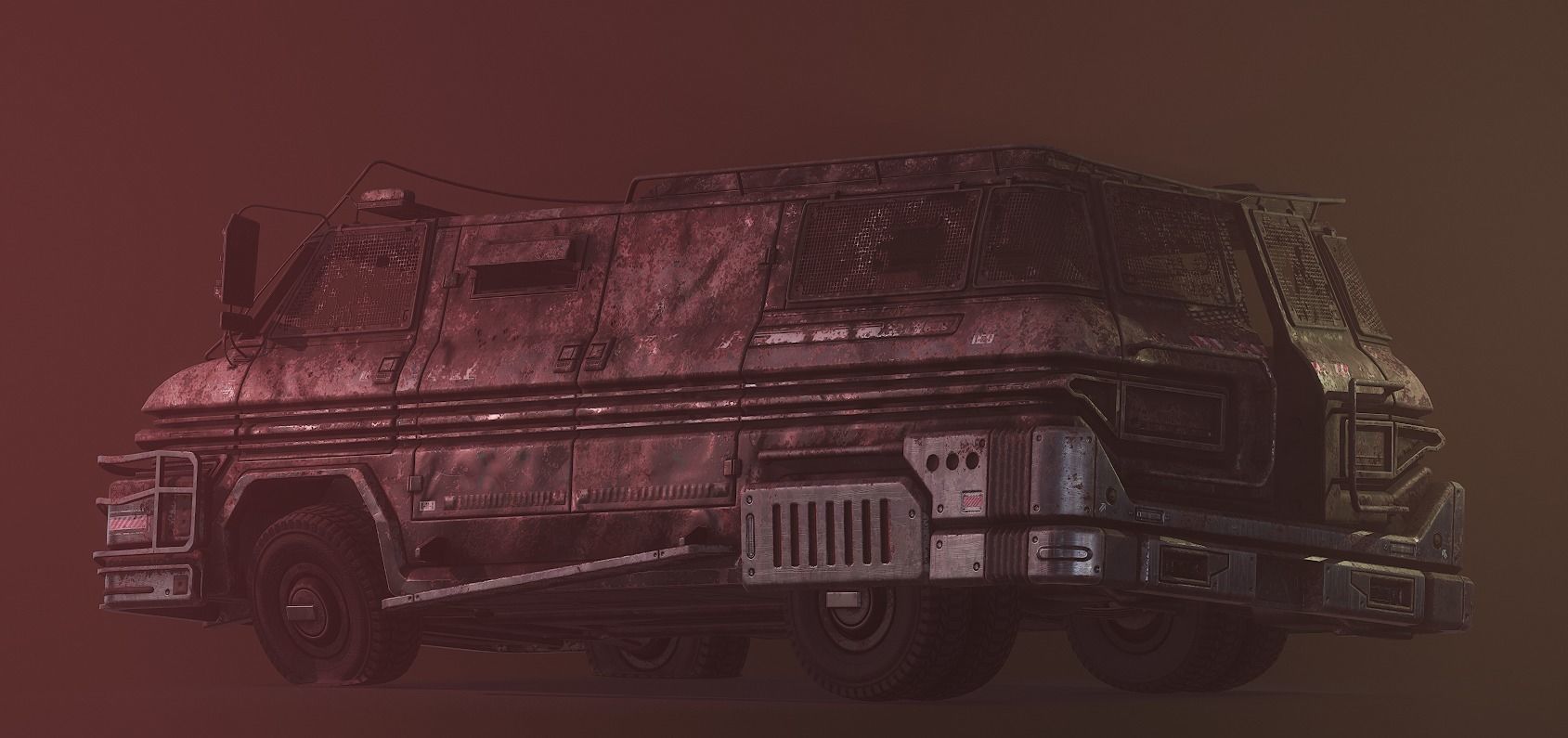 Cyberpunk Riot Van Low-poly 3D model_15