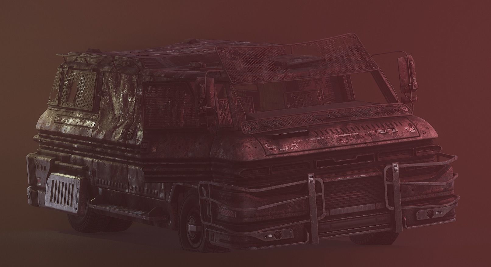 Cyberpunk Riot Van Low-poly 3D model_14