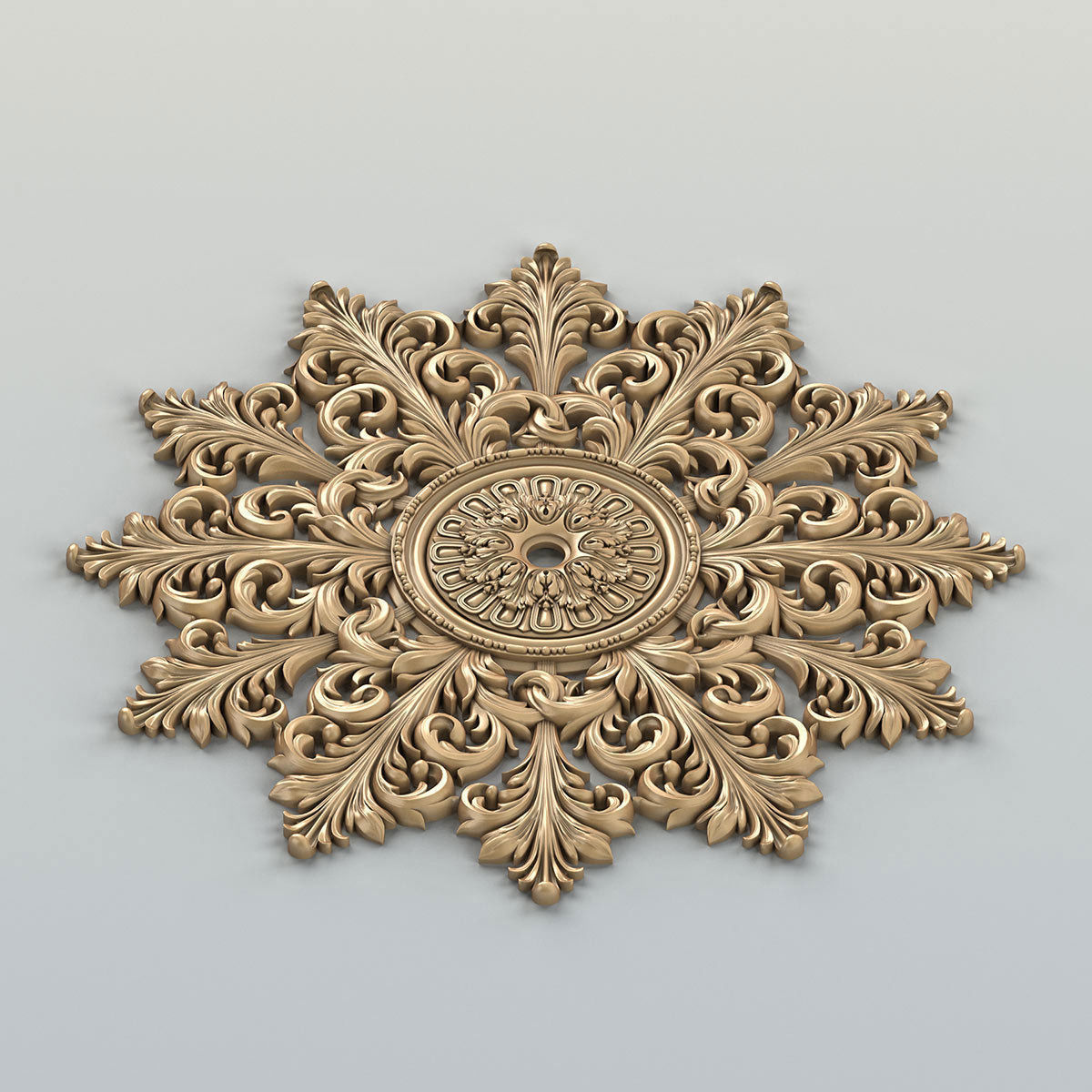 Round rosette 027 3D model_4