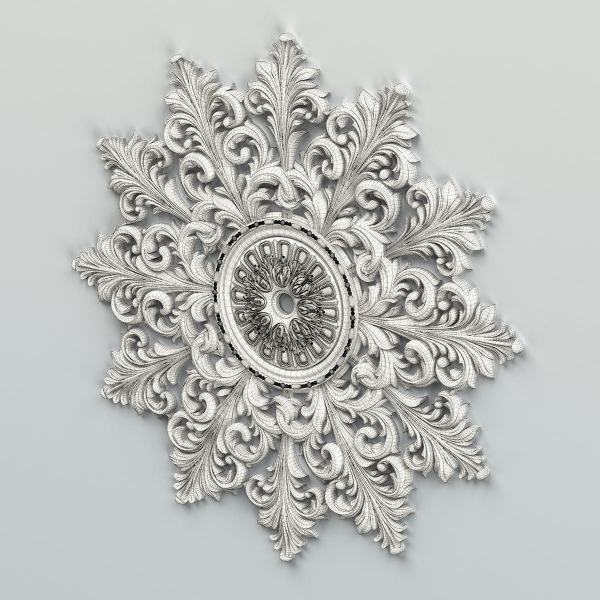 Round rosette 027 3D model_8