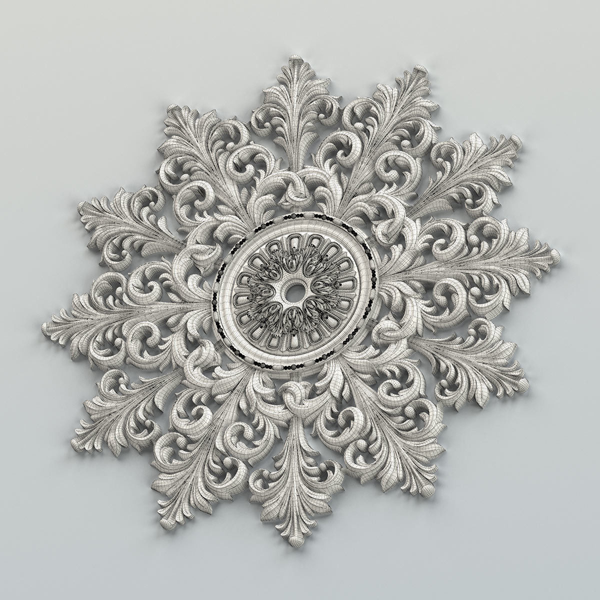 Round rosette 027 3D model_9