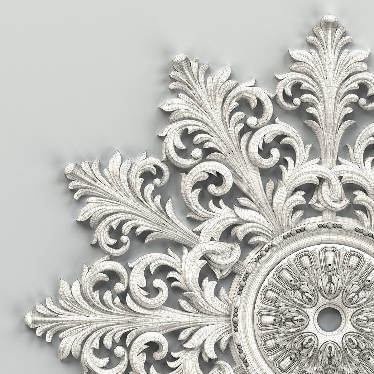 Round rosette 027 3D model_7