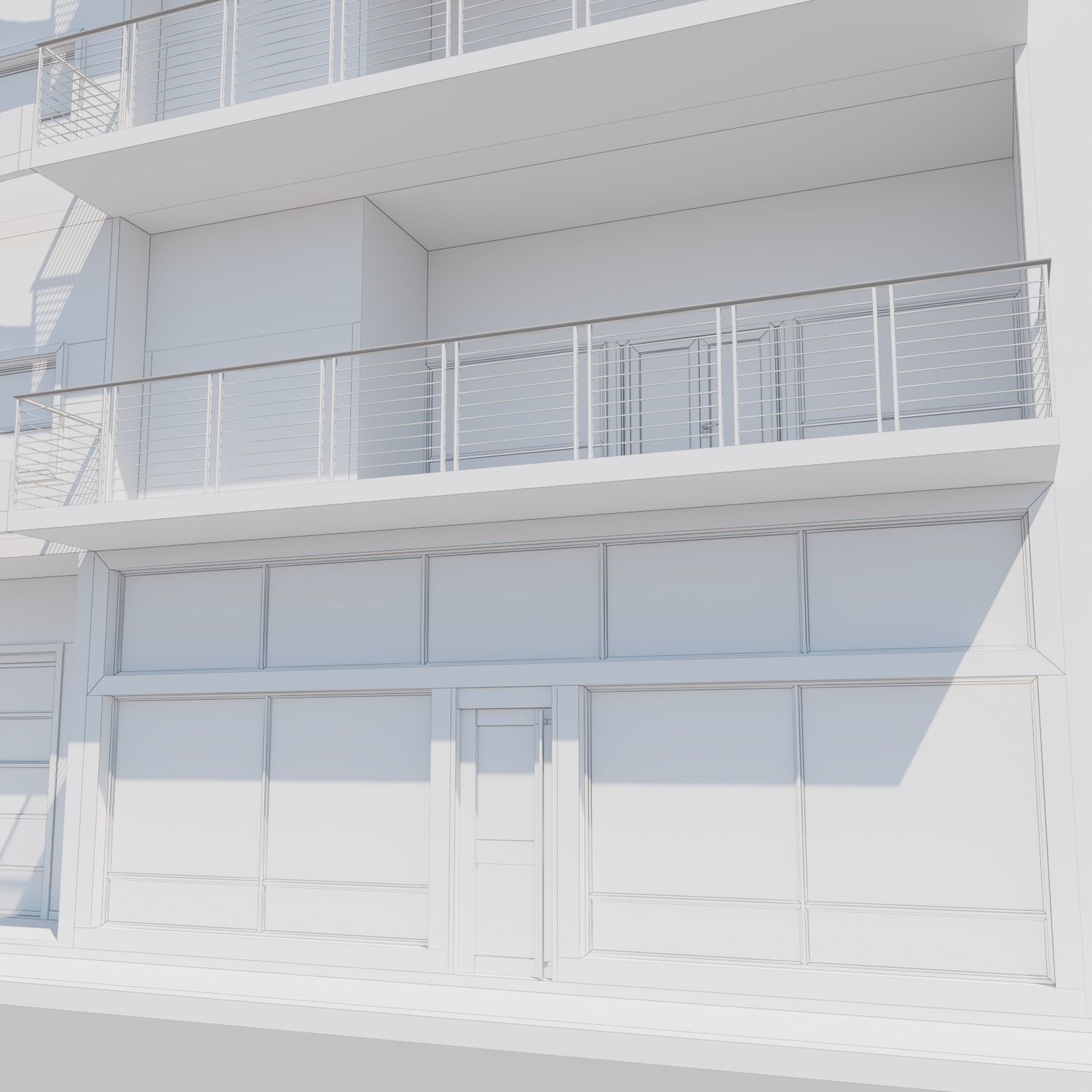 Apartment building with patio Threedee Way 331 Low-poly 3D model_6