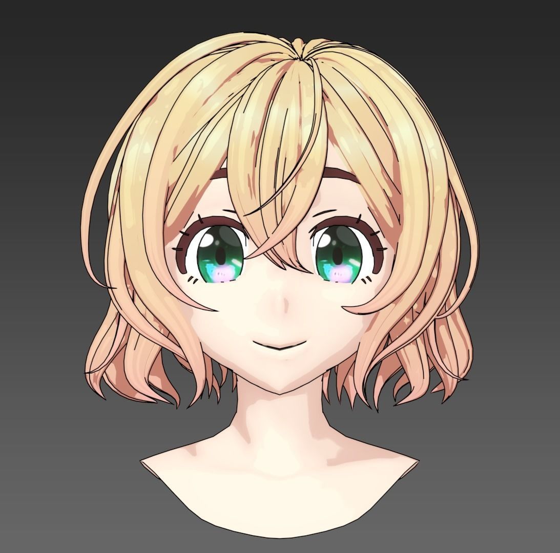 Mami Nanami hairstyle 3D model_3