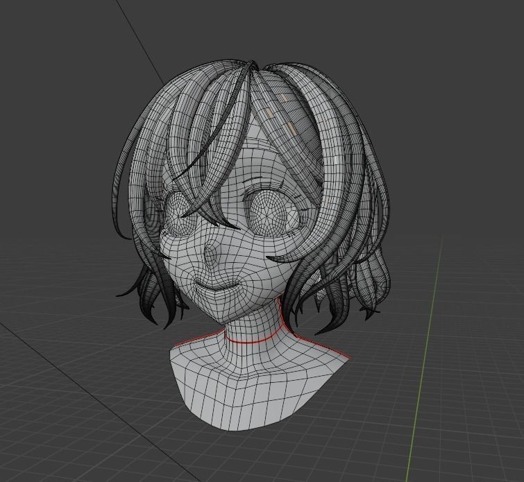 Mami Nanami hairstyle 3D model_4
