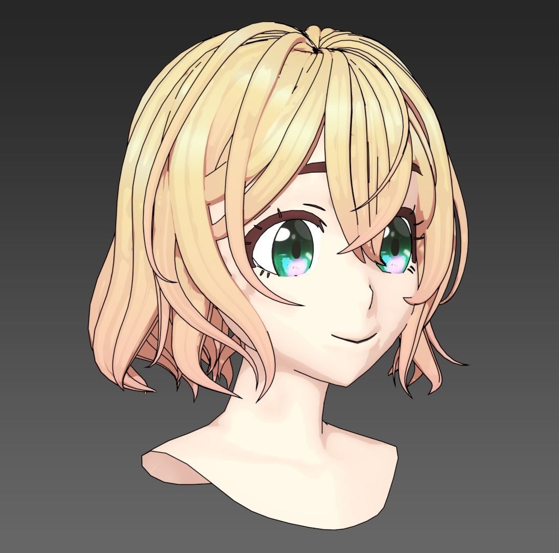 Mami Nanami hairstyle 3D model_2
