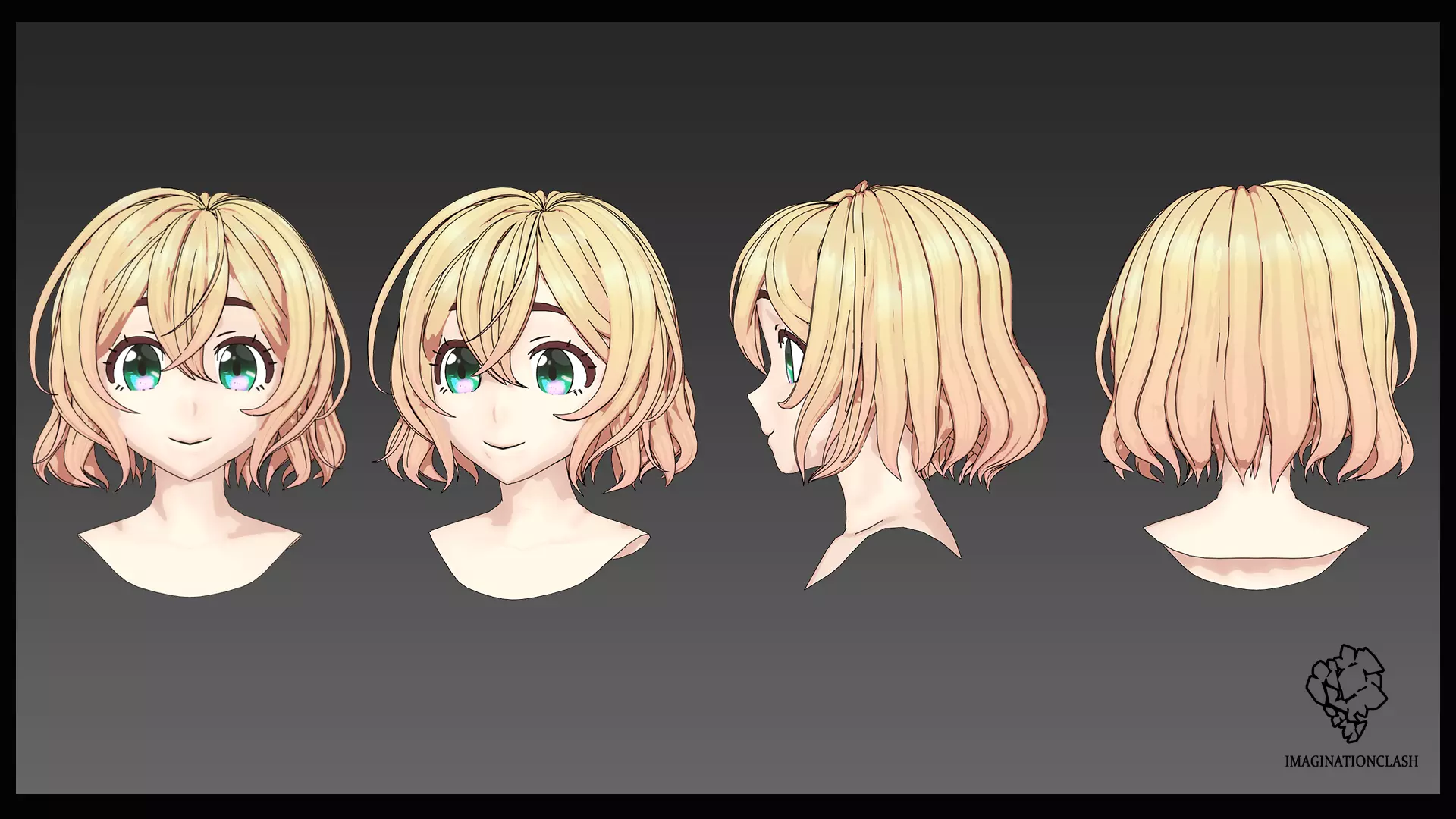 Mami Nanami hairstyle 3D model_0