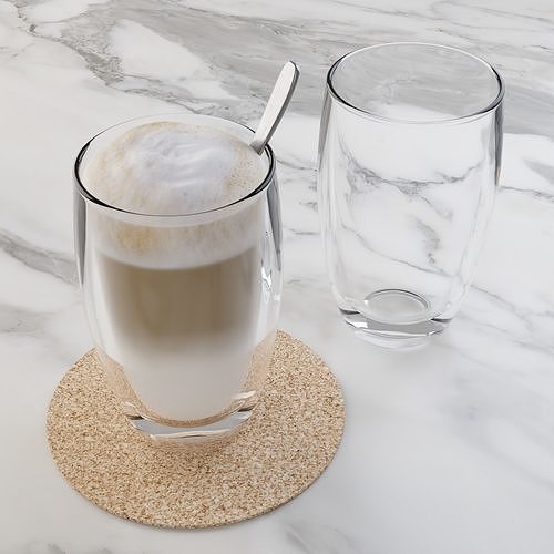 Cafe Latte Glass 3D model