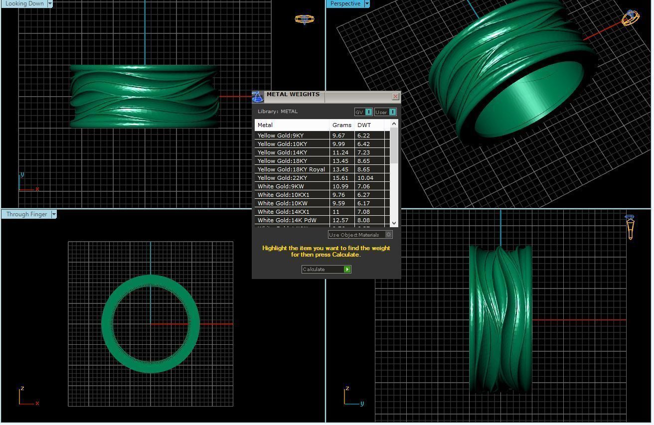rings two gold and silver 3D print model_5
