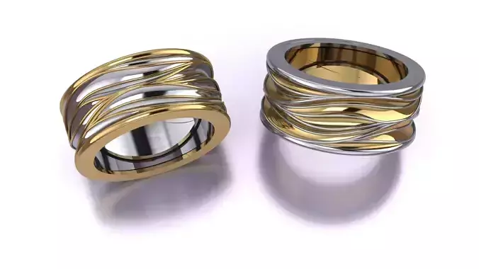 rings two gold and silver