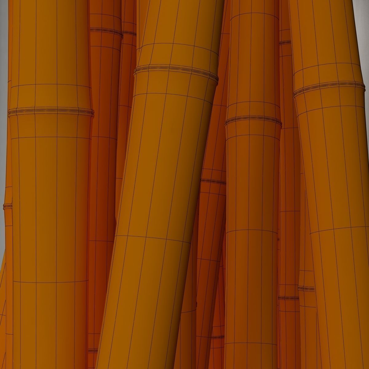 Bamboo branch decor Wall cage n18a 3D model_24