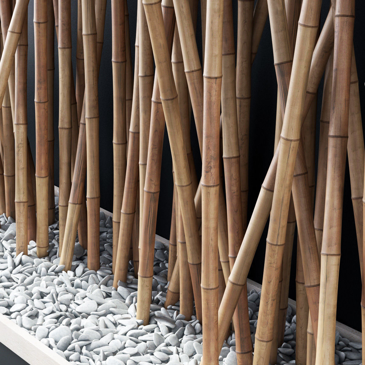 Bamboo branch decor Wall cage n18a 3D model_1