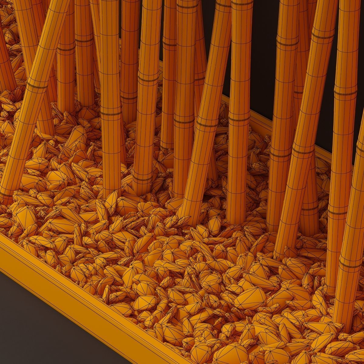 Bamboo branch decor Wall cage n18a 3D model_20