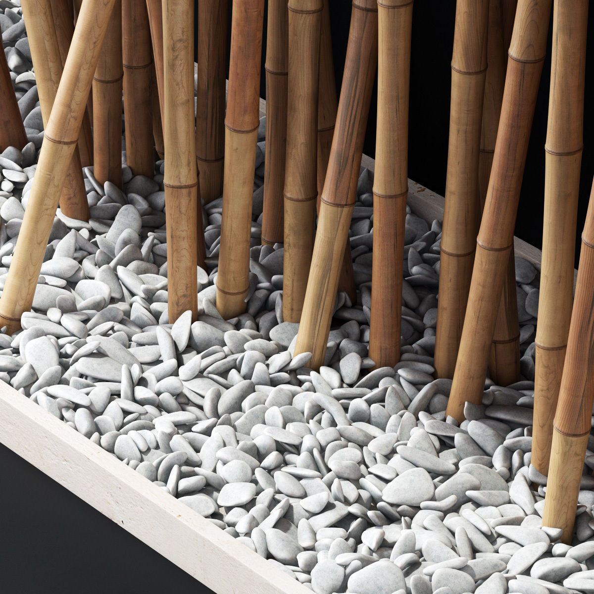 Bamboo branch decor Wall cage n18a 3D model_11