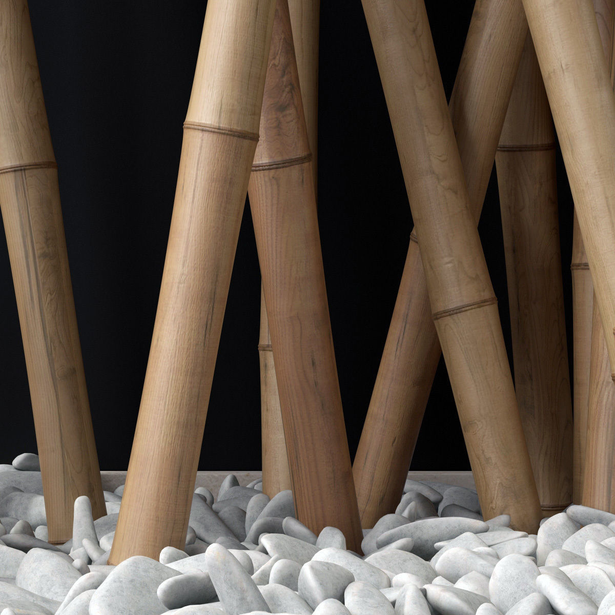 Bamboo branch decor Wall cage n18a 3D model_10